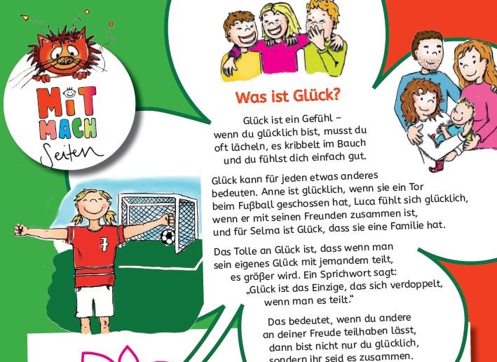 Arbeitsblatt für Kinder über Glück