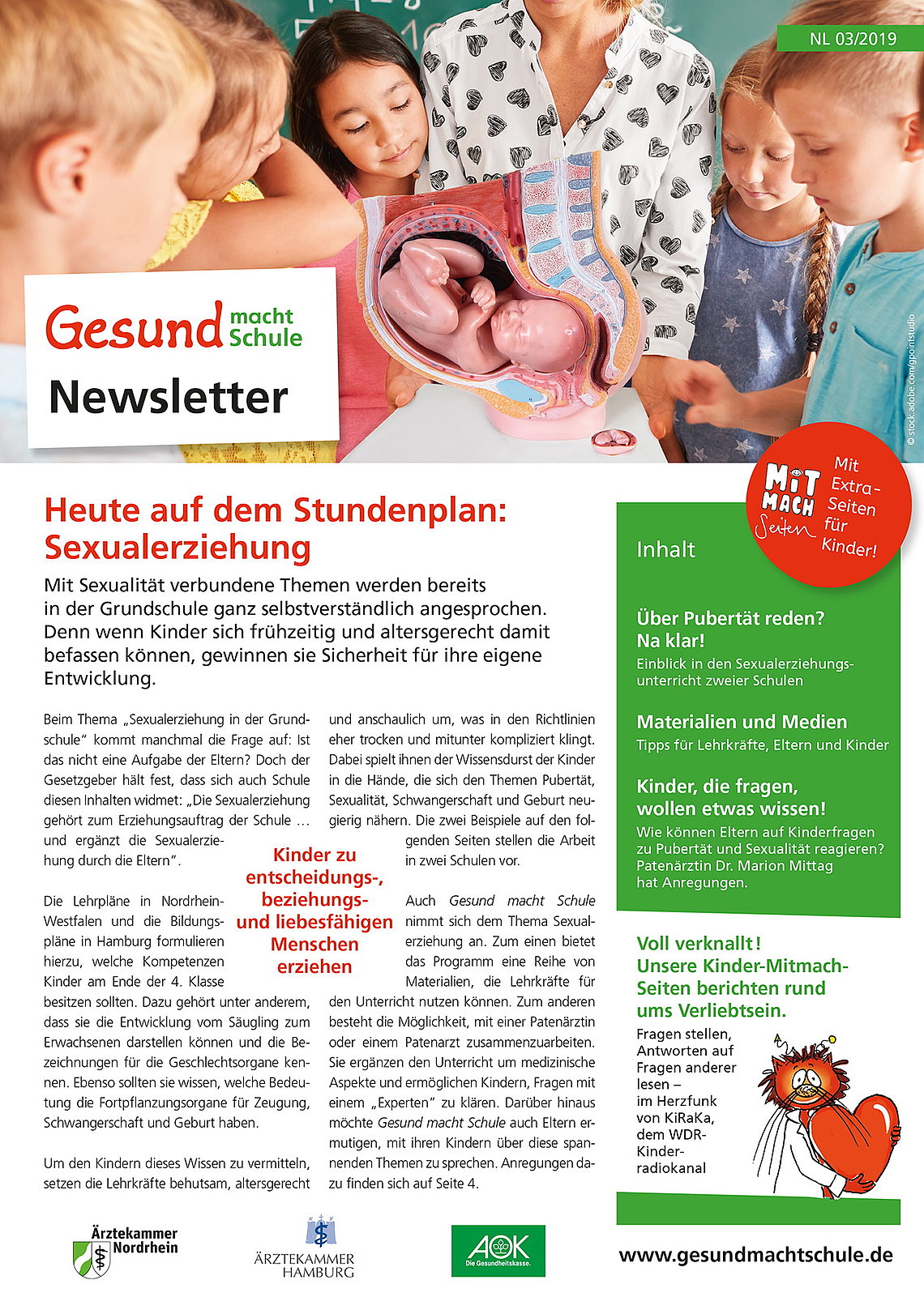 Newsletter zum Thema Sexualerziehung