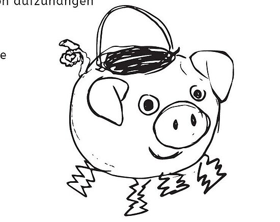 Zeichnung von einem Sparschwein