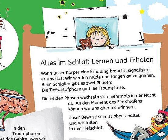 Arbeitsblatt für Kinder über Schlaf