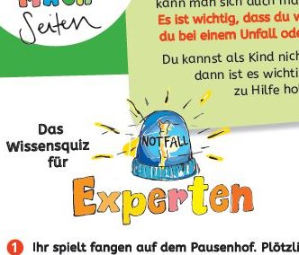Arbeitsblatt für Kinder über erste Hilfe