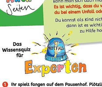 Arbeitsblatt für Kinder über erste Hilfe