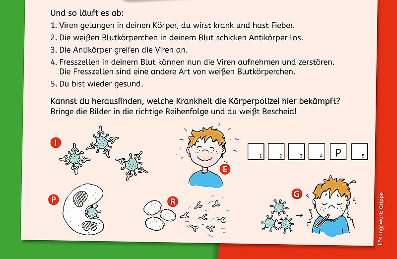 Arbeitsblatt für Kinder über das Immunsystem