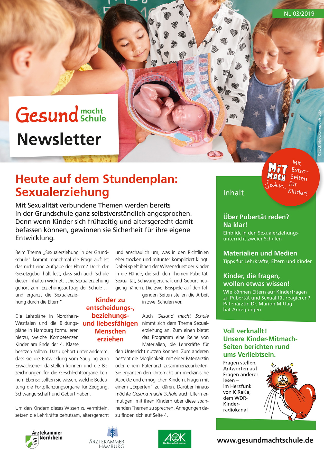 Newsletter zum Thema Sexualerziehung